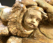 PANNEAU ancien en bois naturel sculpté à