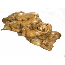 PANNEAU ancien en bois naturel sculpté à