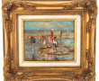 "Scène de plage", tableau décoratif sur 