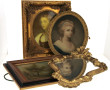 LOT comprenant 2 encadrements dorés, un 