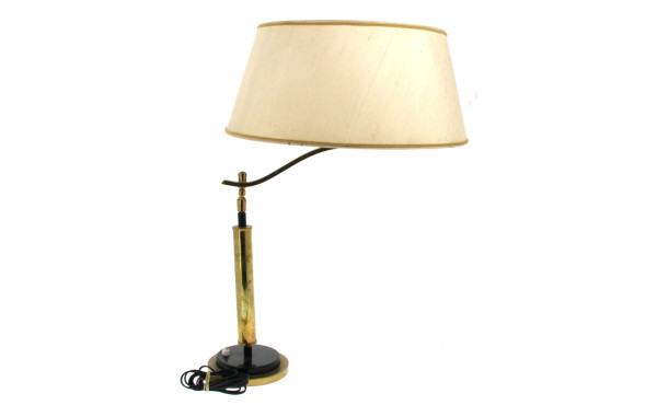 Lampe à poser en laiton et métal noir, i
