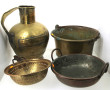 Lot de 4 pièces anciennes en cuivre : un