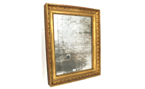 Miroir XIXème à encadrement bois et stuc