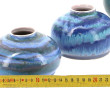 Lot de pièces en céramique bleue : 4 ver