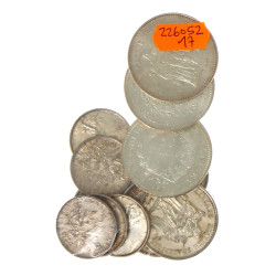 Lot de pièces françaises en argent : 3 p