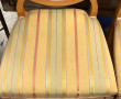 6 chaises bois clair tissu à rayures sur