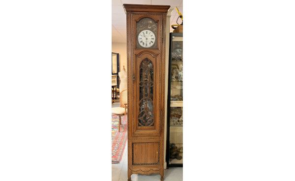Horloge rustique, à balancier peint