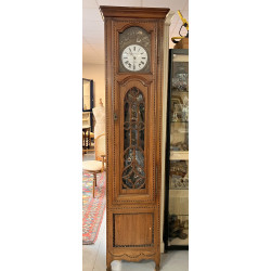 Horloge rustique, à balancier peint