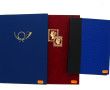 MONDE - 3 albums de TP oblitérés (bleu, 