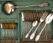 Ménagère ancienne en métal argenté décor