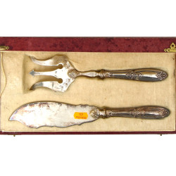 Couvert à poisson manches argent fourré