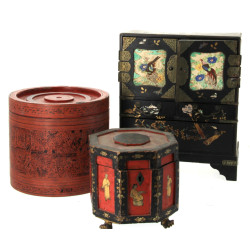 Lot de 3 boîtes asiatiques anciennes : b