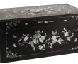 INDOCHINE - Coffret en bois exotique et 