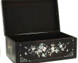 INDOCHINE - Coffret en bois exotique et 