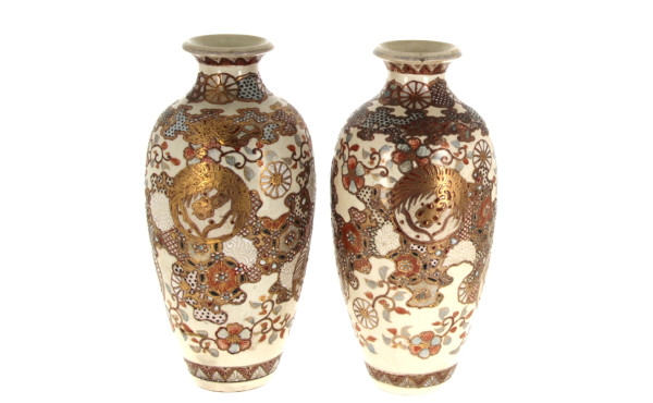 JAPON début Xxème - Paire de vases en cé