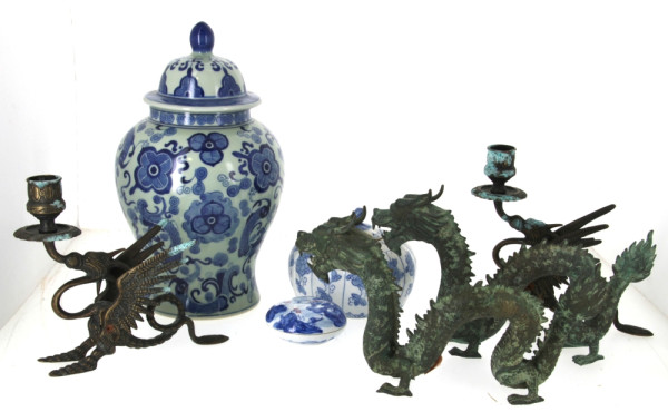 Lot de bibelots asiatiques et divers en 