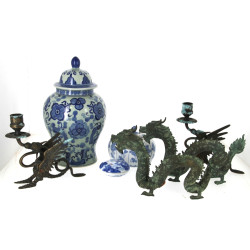 Lot de bibelots asiatiques et divers en 