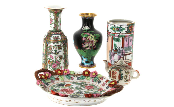 CHINE - Vase en porcelaine de Canton H 2