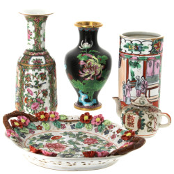 CHINE - Vase en porcelaine de Canton H 2