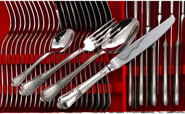 GUY DEGRENNE - Ménagère en inox décor ro