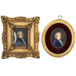 Deux miniatures "Portrait d'homme", pein