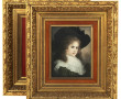 Paire de cadres rectangulaires dorés à d