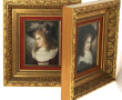 Paire de cadres rectangulaires dorés à d