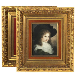 Paire de cadres rectangulaires dorés à d
