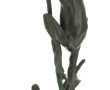 Grenouille, sujet en métal à patine vert