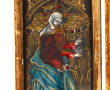 Triptyque en bois doré et émaux à décor 