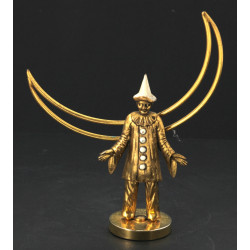 Petit sujet décoratif en métal doré en f