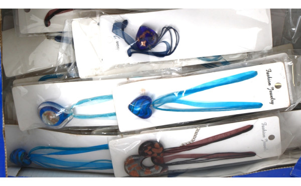 Environ 40 pendentifs en verre dans le g