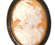 Broche camée ancienne, monture argent, d