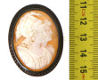 Broche camée ancienne, monture argent, d