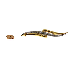 Broche deux ors 18 cts, poinçon tête d'a
