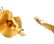 Deux broches vintages en plaqué or année