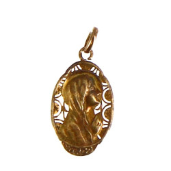 Médaille de la Vierge en or jaune 18 cts