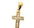 Pendentif croix en or jaune 750ème serti