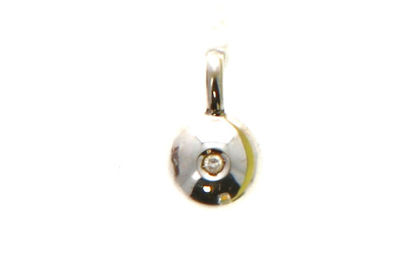 Pendentif en or gris 750ème serti d'un d