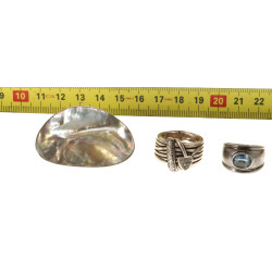 Lot de 3 bagues en argent 925ème (une av