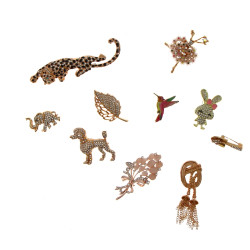 BROCHES - Lot de 10 broches fantaisie en