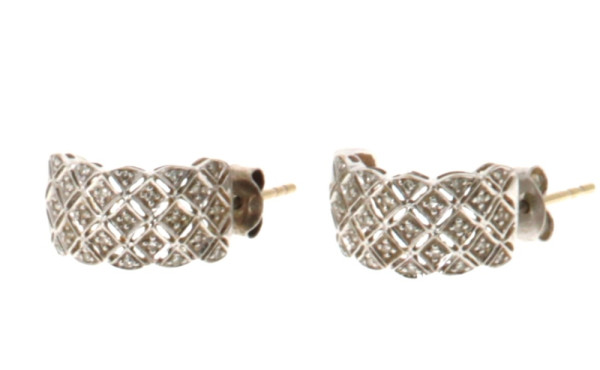 Paire de BO en or gris 18 cts (750ème), 
