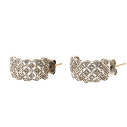 Paire de BO en or gris 18 cts (750ème), 