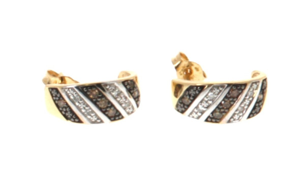 Paire de BO en or jaune 18 cts et petits