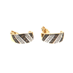 Paire de BO en or jaune 18 cts et petits