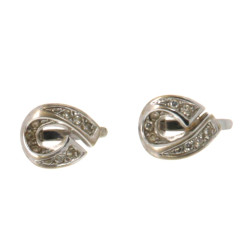 Paire de BO en or gris 18 cts, poinçon t