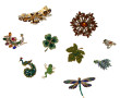 BROCHES - Lot de 10 broches fantaisie en