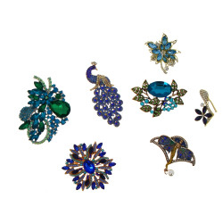 BROCHES - Lot de 7 broches fantaisie en 