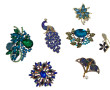 BROCHES - Lot de 7 broches fantaisie en 