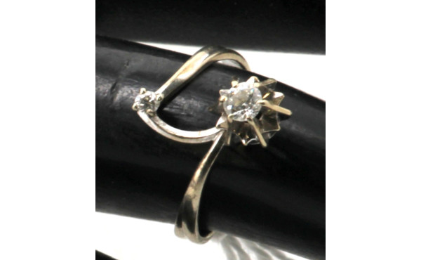 Bague en or jaune 18 cts, style "toi et 